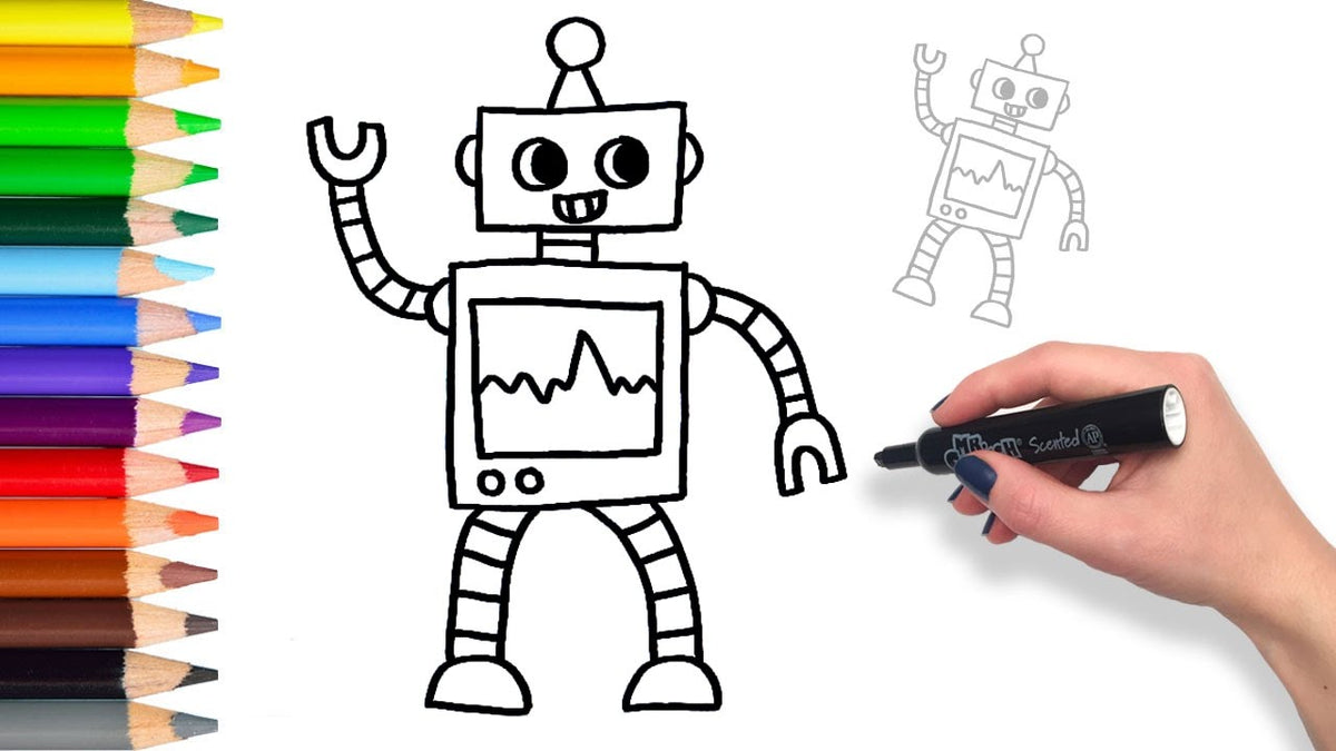 cute robot drawing