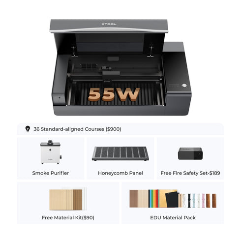xTool P2 55W Desktop CO2 Laser Cutter for Schools