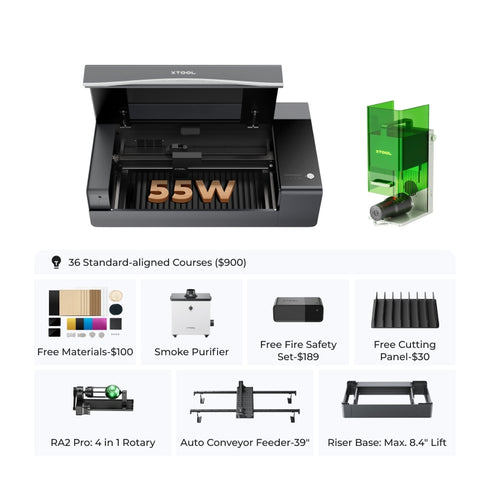 xTool P2 55W Desktop CO2 Laser Cutter for Schools