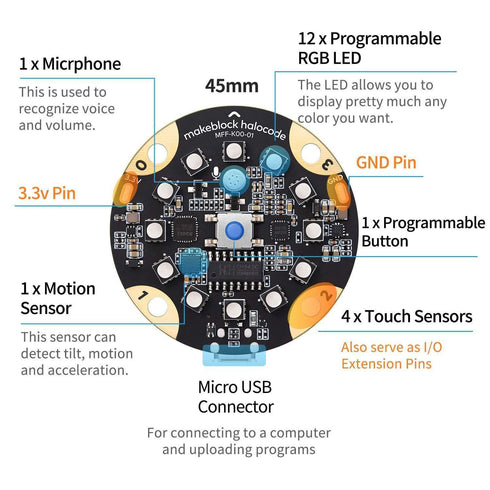Makeblock HaloCode: Wireless Single Board Computer for Beginners to Learn Programming