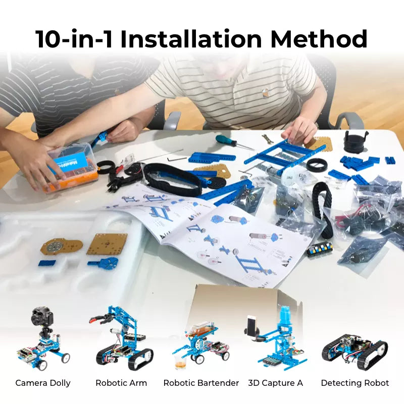 Robot education kit with 10 assembly methods