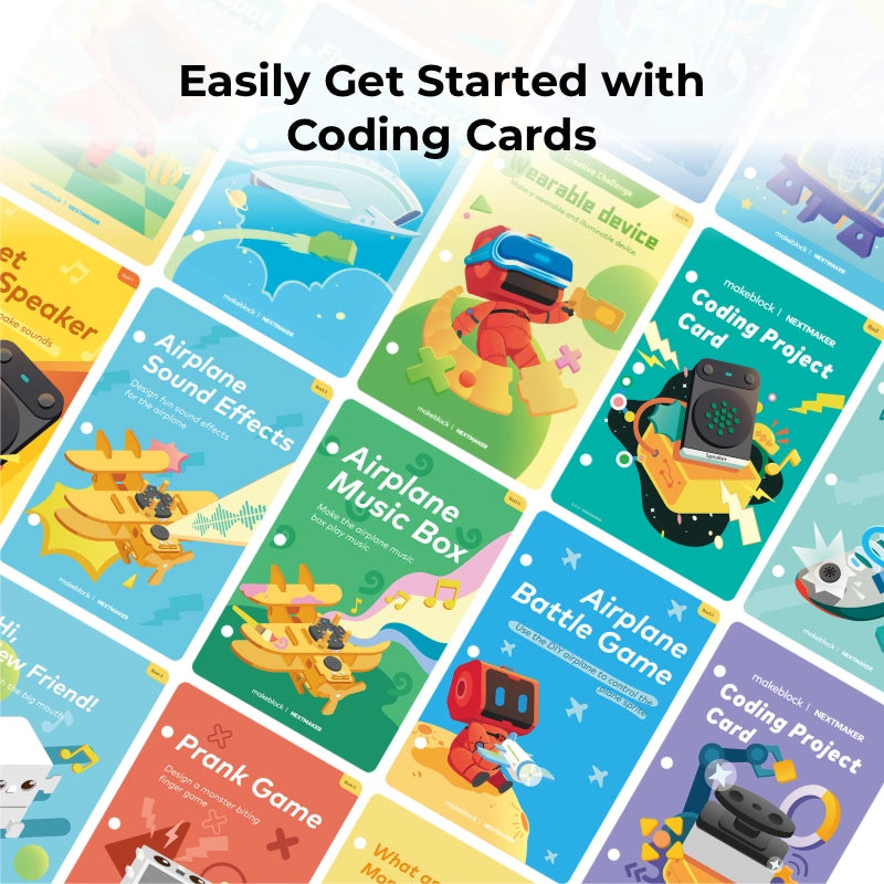 Monthly stem kits come with coding cards