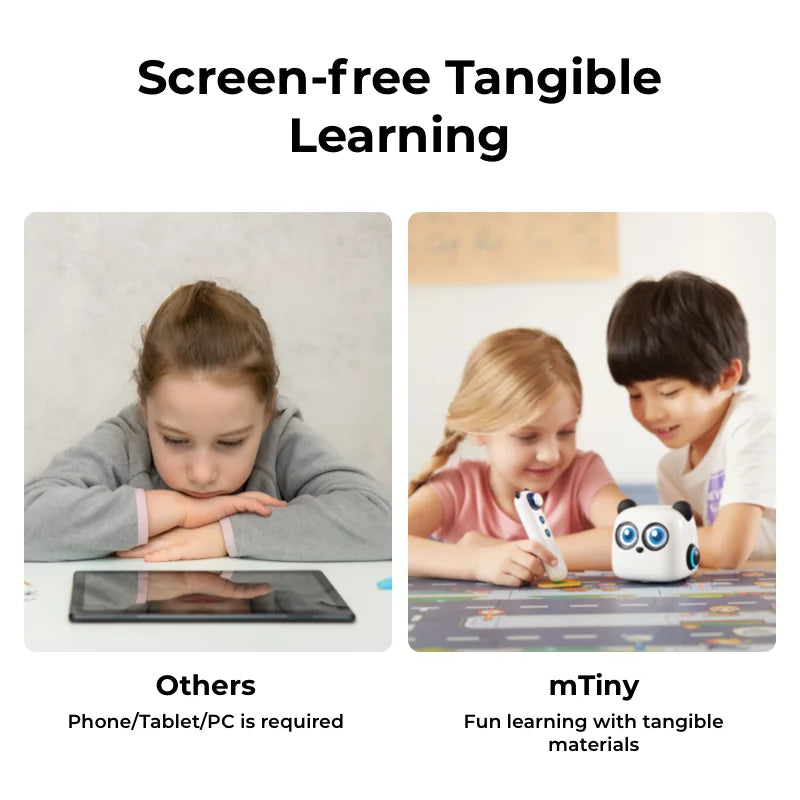 robot toy with screen free tangible learning